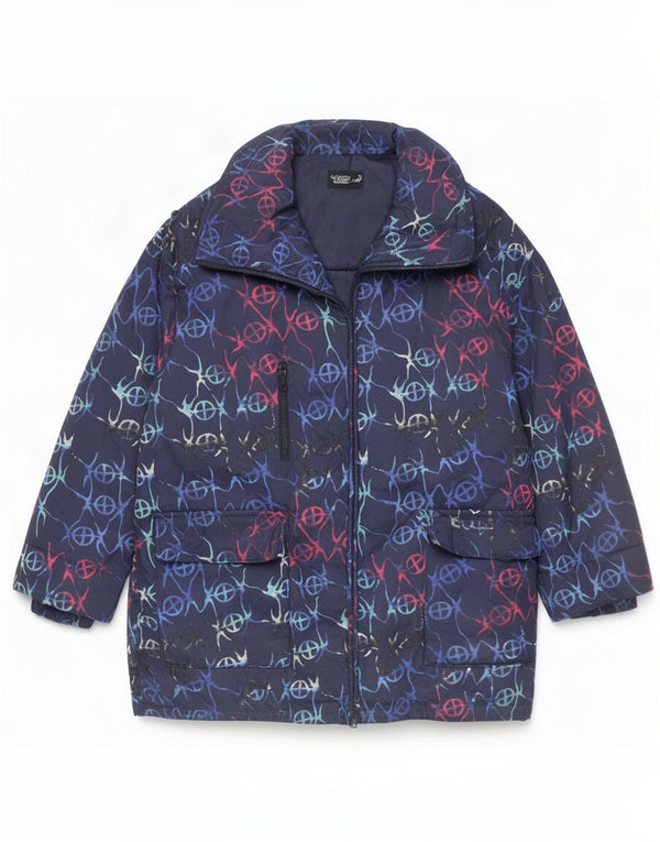 FUCHS & SCHMITT Chaqueta acolchada con capucha para mujer UK 46 Grande Azul marino Geométrico