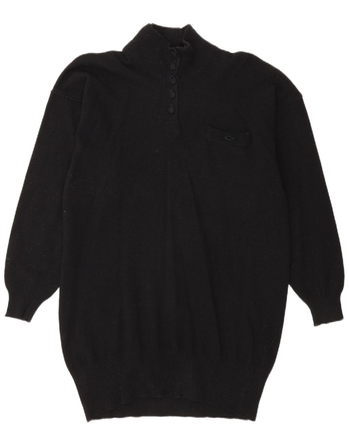 Jaeger Pull col boutonné pour femme EU 38 en laine d'agneau noir moyen