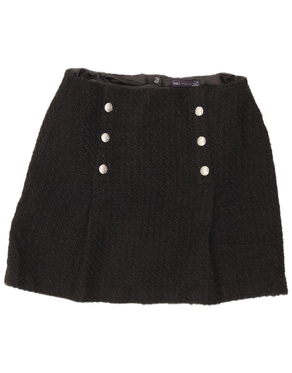 Minigonna da donna Marks & Spencer UK 14 media W32 acrilico nero