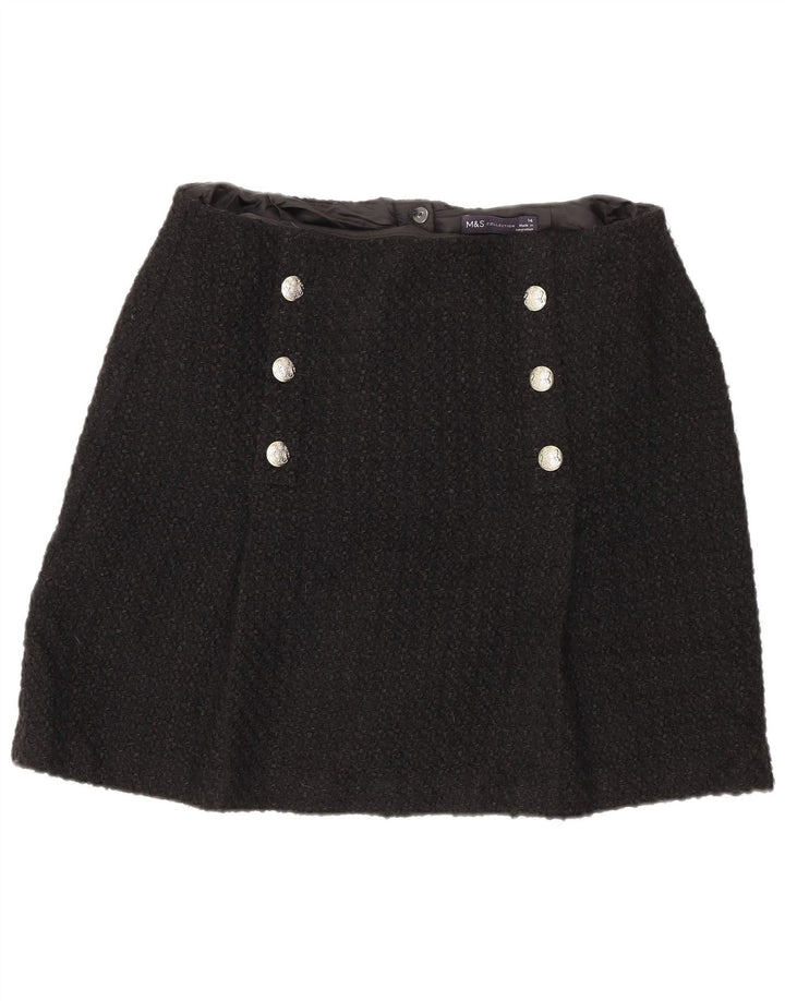 Marks & Spencer Mini-jupe femme UK 14 Medium W32 Acrylique noir