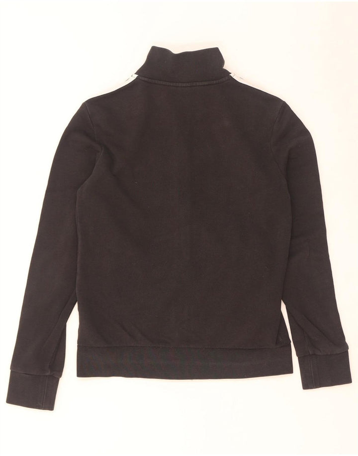 Adidas Womens Tracksuit Top Jacket UK 8/10 Small Black Cotton
