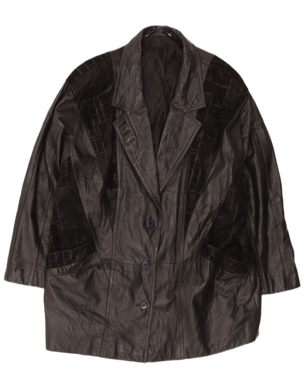 Canda Abrigo de cuero extragrande para hombre UK 40 XL Negro