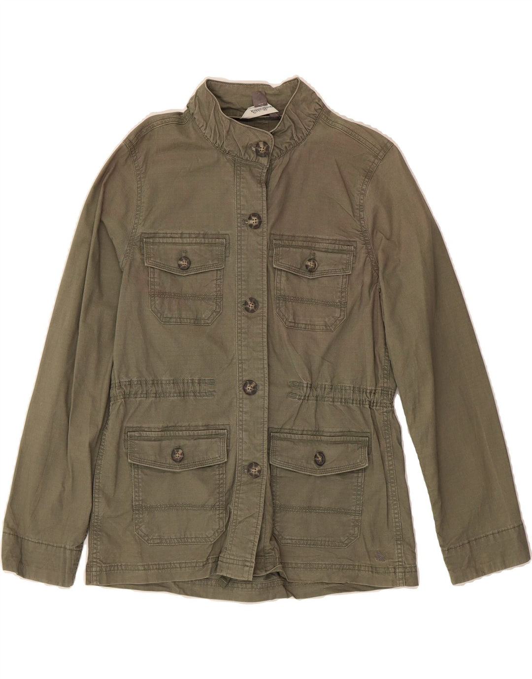 EDDIE BAUER Womens Military Jacket UK 10 Small Khaki Cotton Vintage Eddie Bauer and Second-Hand Eddie Bauer from Messina Hembry 