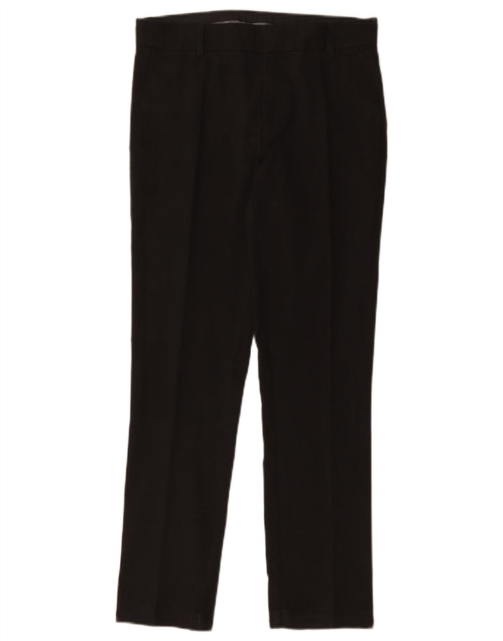Marks & Spencer Boys Slim Suit Trousers 12-13 Years W28 L27 Black Polyester