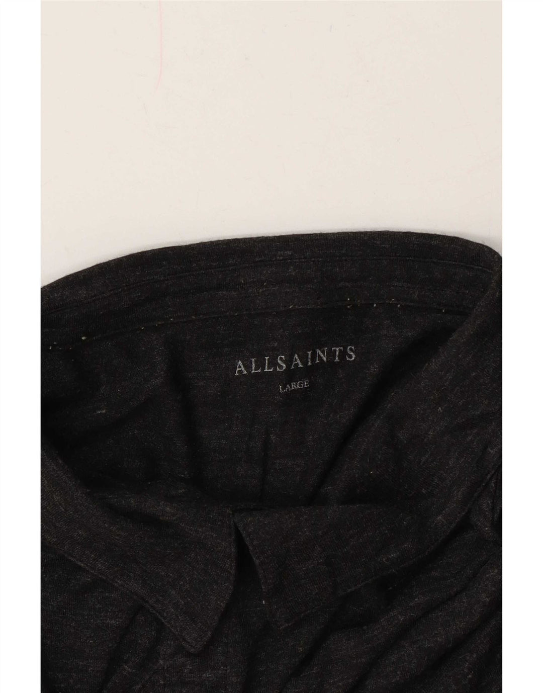 All Saints Mens Polo Shirt Large Grey Flecked
