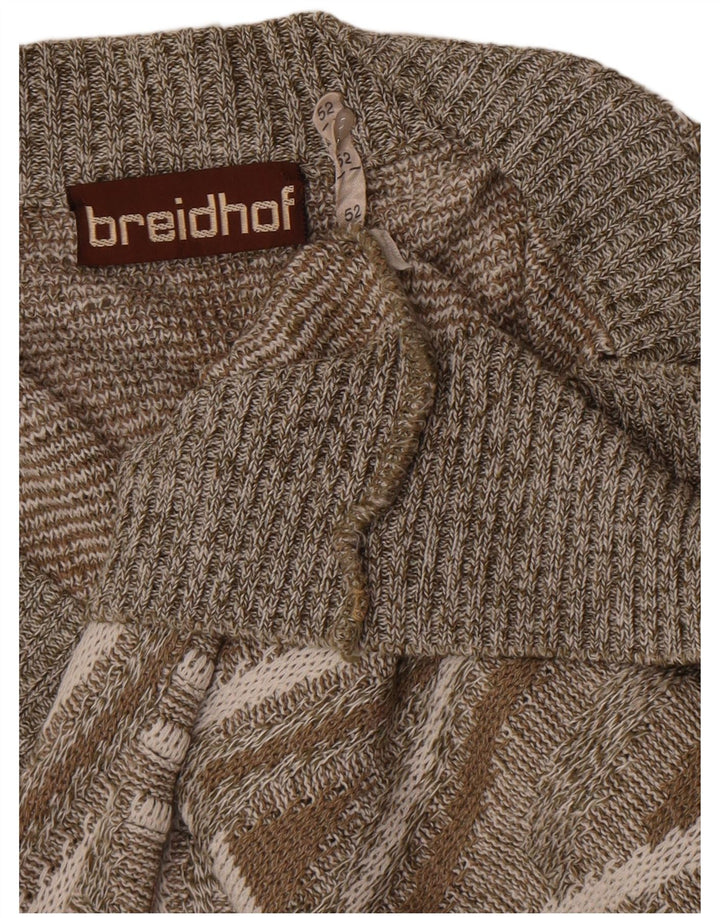 Breidhof Mens Cardigan Sweater IT 52 Large Grey Geometric