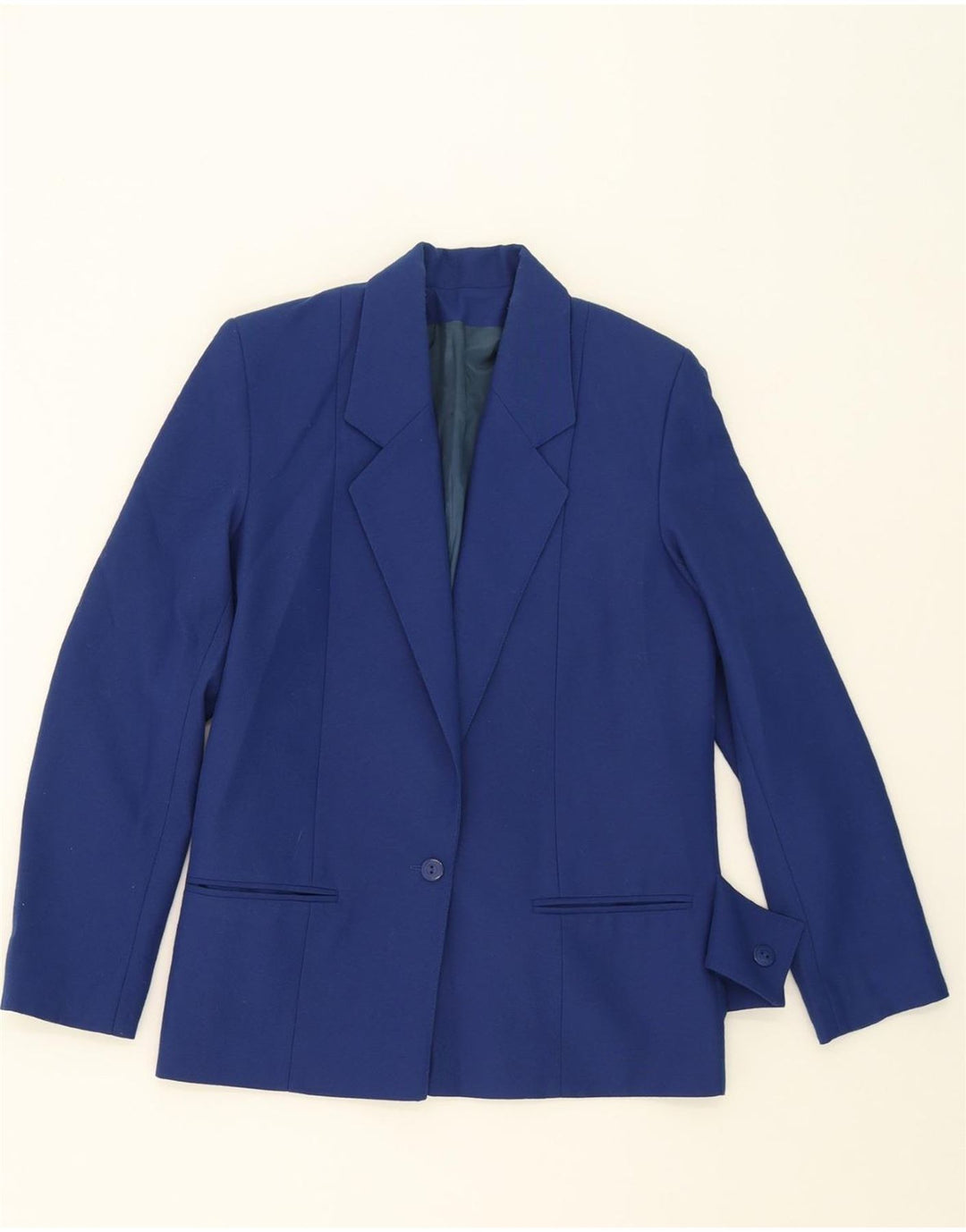 TREVIRA Womens 1 Button 2 Piece Skirt Set UK 10 Small W23  Blue Polyester Vintage Trevira and Second-Hand Trevira from Messina Hembry 