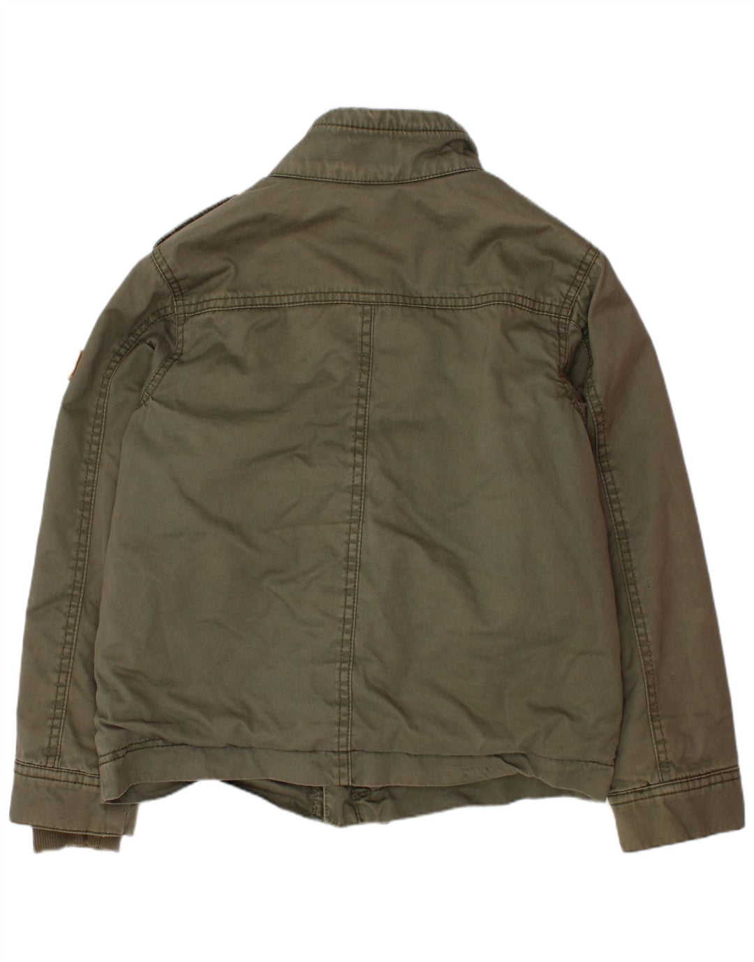 Tommy Hilfiger Boys Military Jacket 6-7 Years Small Khaki Cotton