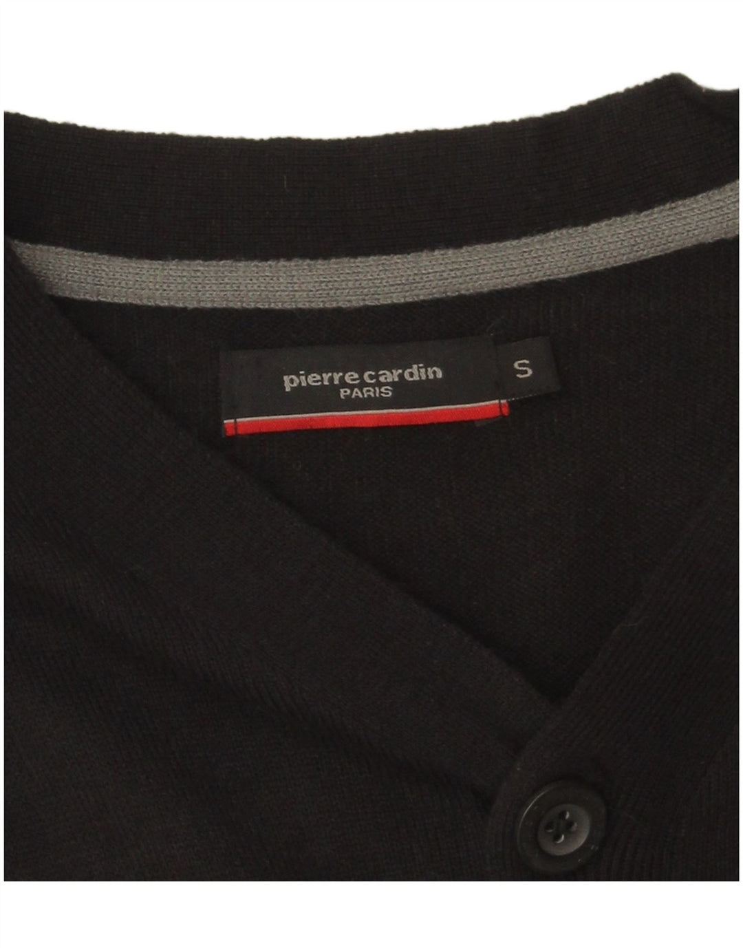 Pierre Cardin Mens Cardigan Sweater Small Black Acrylic