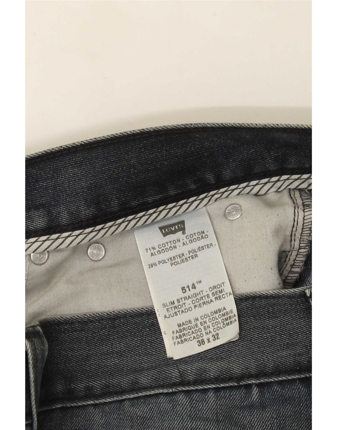 Levi's Uomo 514 Jeans dritti W36 L29 Cotone Blu