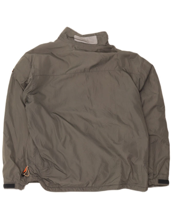 Napapijri Mens Bomber Jacket UK 40 Large Grey Nylon