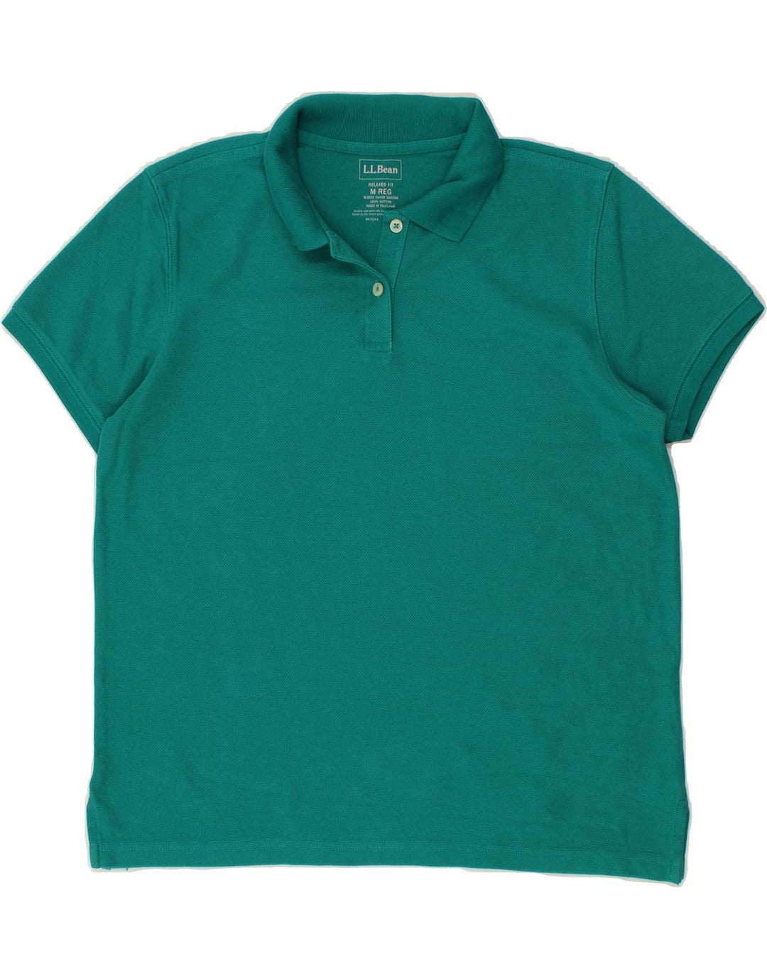 L.L.BEAN Mens Relaxed Fit Polo Shirt Medium Green Cotton Vintage L.L.Bean and Second-Hand L.L.Bean from Messina Hembry 
