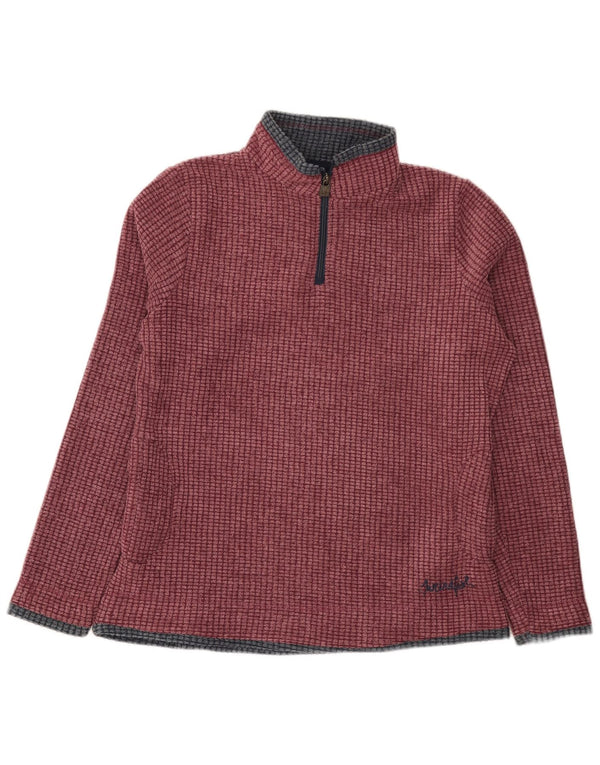 Weird Fish Pull polaire à col zippé pour femme UK 14 Large Bordeaux Polyester