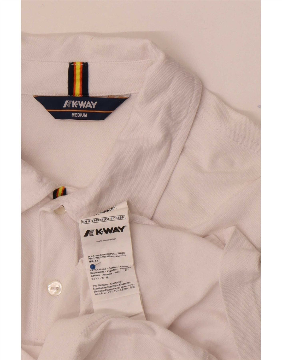 Polo Uomo K-Way in cotone Bianco Medio