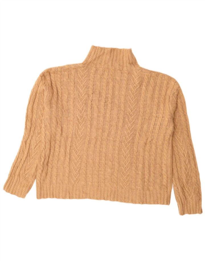 Marks & Spencer Womens Turtle Neck Jumper Sweater UK 10 Small Beige