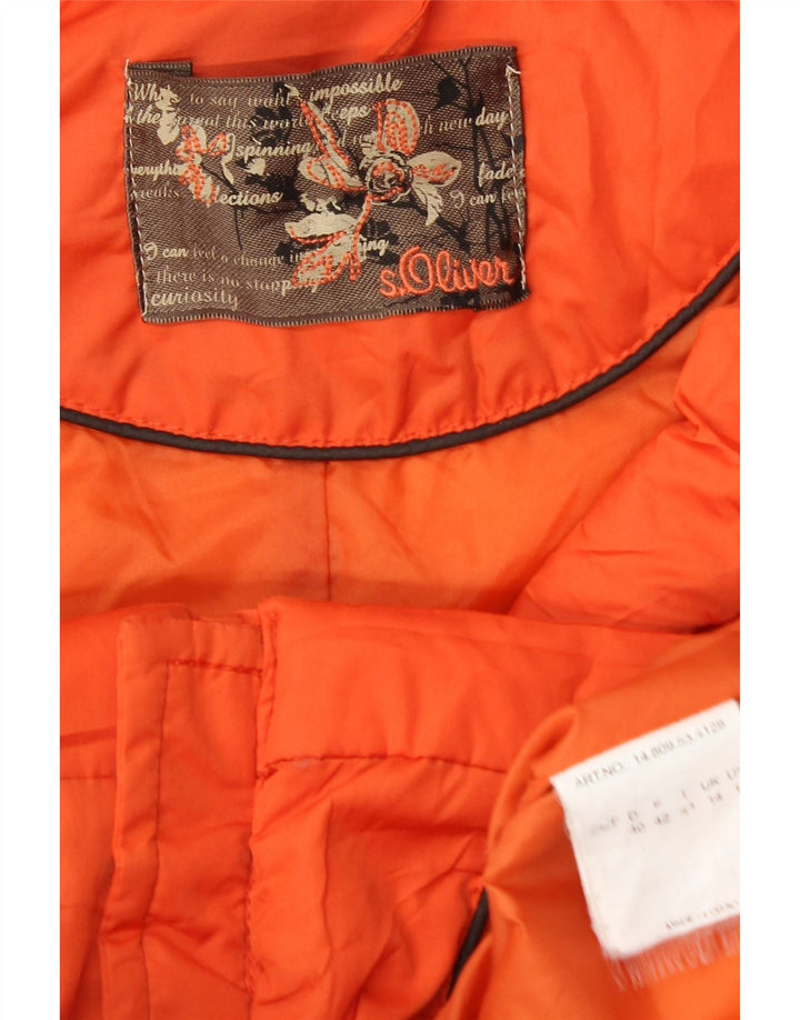 S.OLIVER Dame Hætte Polstret Gilet UK 14 Medium Orange Polyester