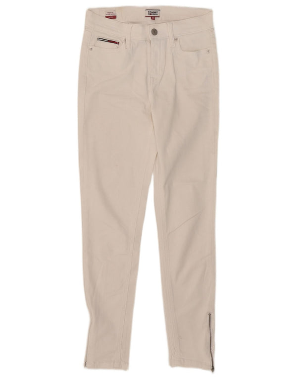 Tommy Hilfiger Womens Nora Mid Rise Skinny Jeans W26 L26 White Cotton