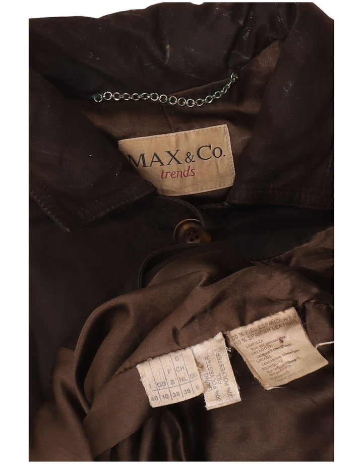 Max & Co. Oversized ruskindsjakke til kvinder UK 10 Lille brunt læder
