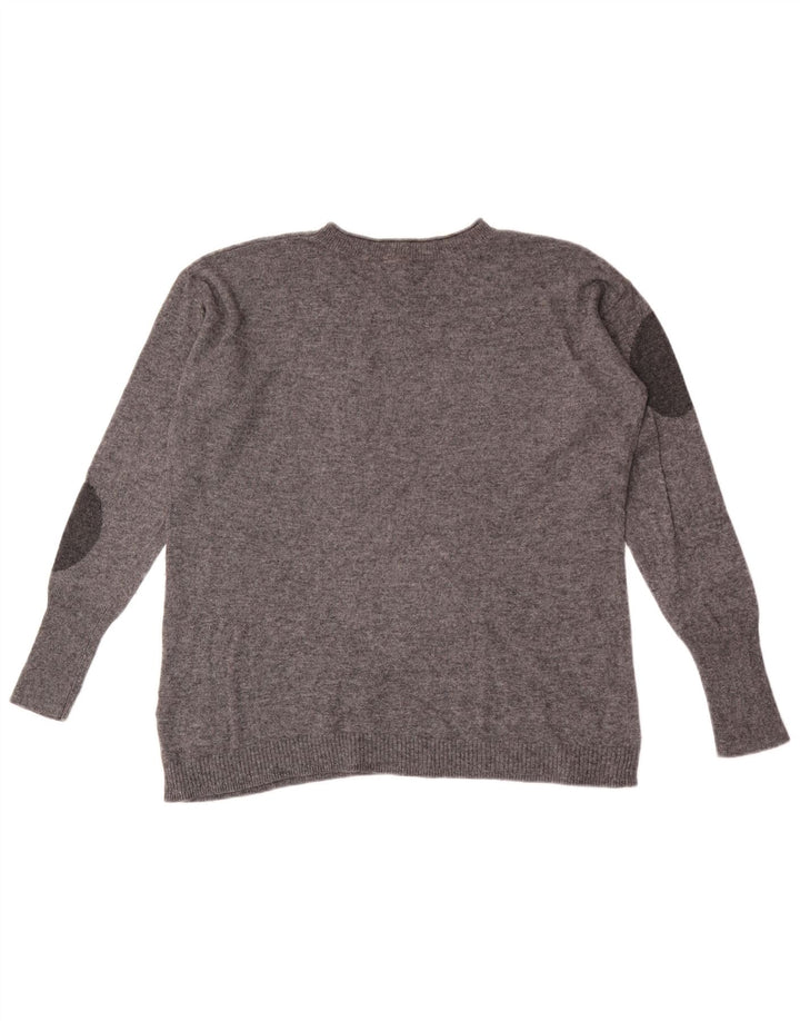 White Stuff Pull à col rond pour femme UK 12 Gris moyen à pois