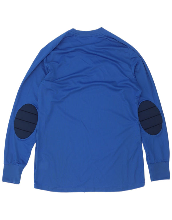 Top Adidas Climalite da uomo a maniche lunghe in poliestere color block blu medio