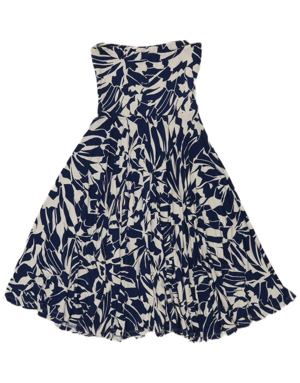 MINT VELVET Vestido sin tirantes para mujer UK 8 Small Viscosa floral azul