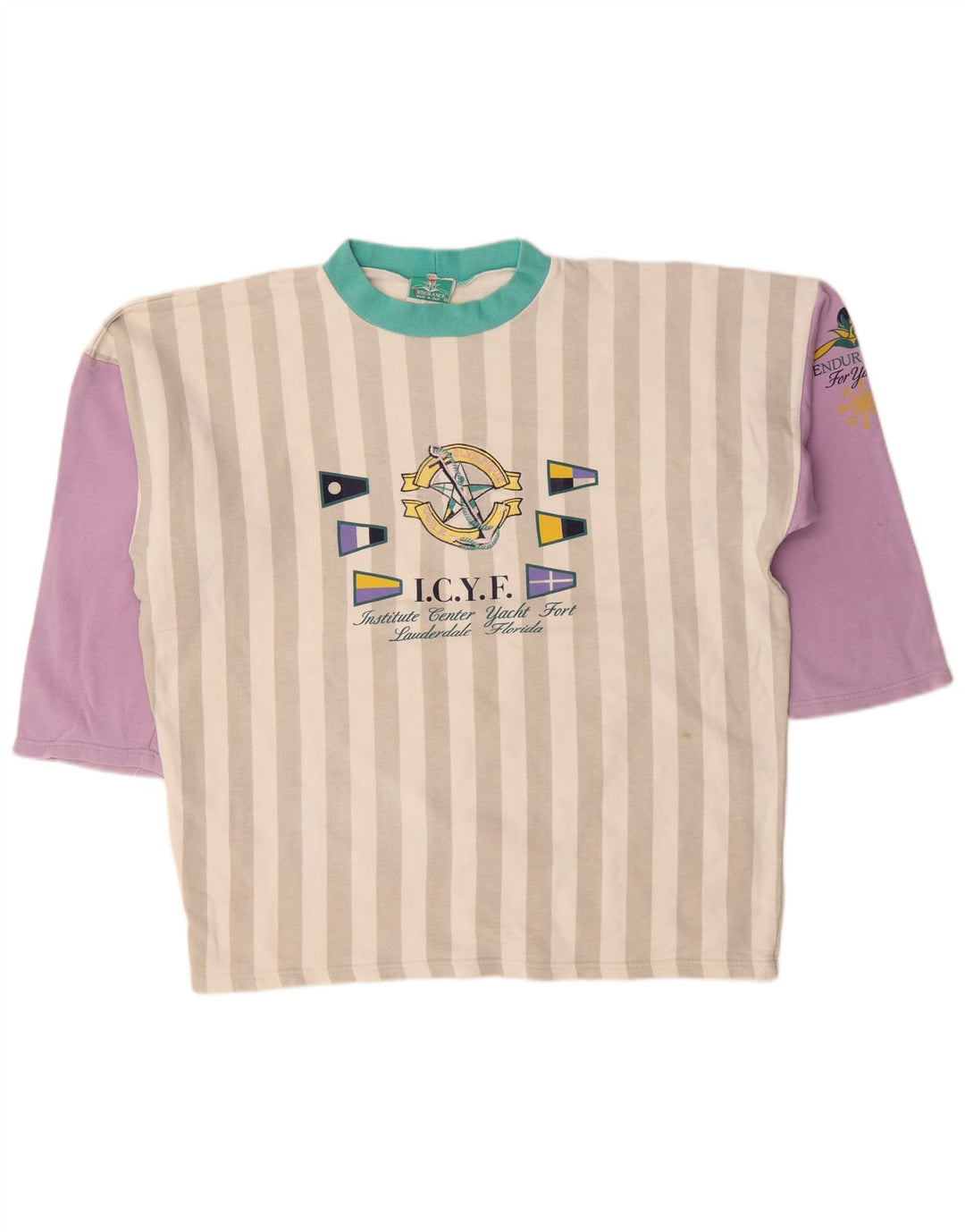 Endurance Womens Graphic Top Long Sleeve UK 18 XL Multicoloured Striped
