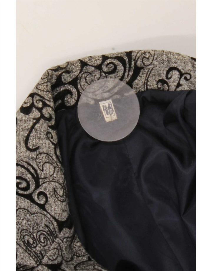 Vintage női 3 gombos blézer dzseki IT 48 XL szürke Paisley