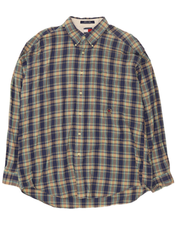Tommy Hilfiger Chemise Homme XL Bleu Carreaux Coton
