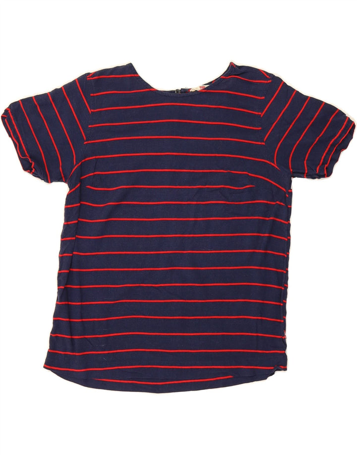 LEVI'S Womens T-Shirt Top UK 10 Small Navy Blue Striped Vintage Levi's and Second-Hand Levi's from Messina Hembry 