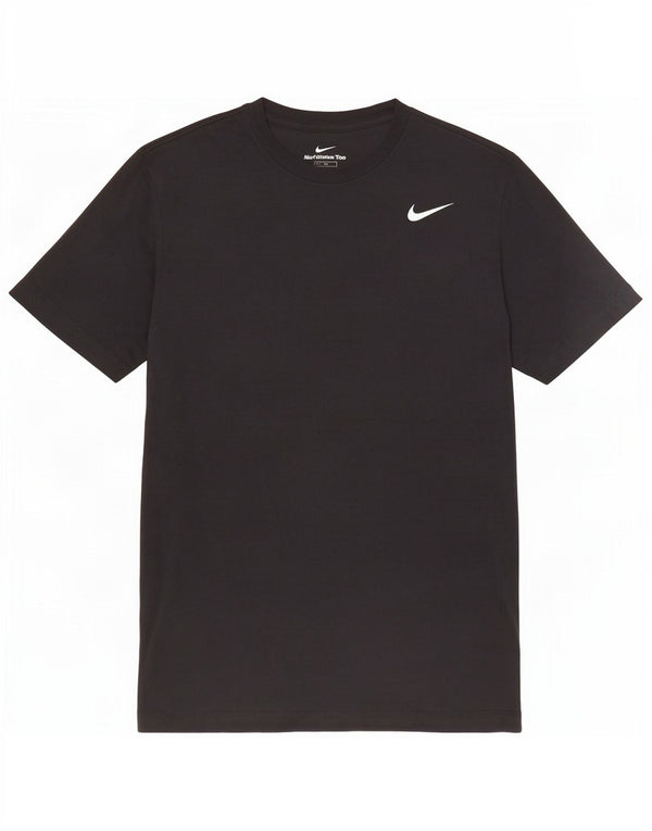 Nike Mens Dri Fit T-Shirt Top Medium Black Cotton