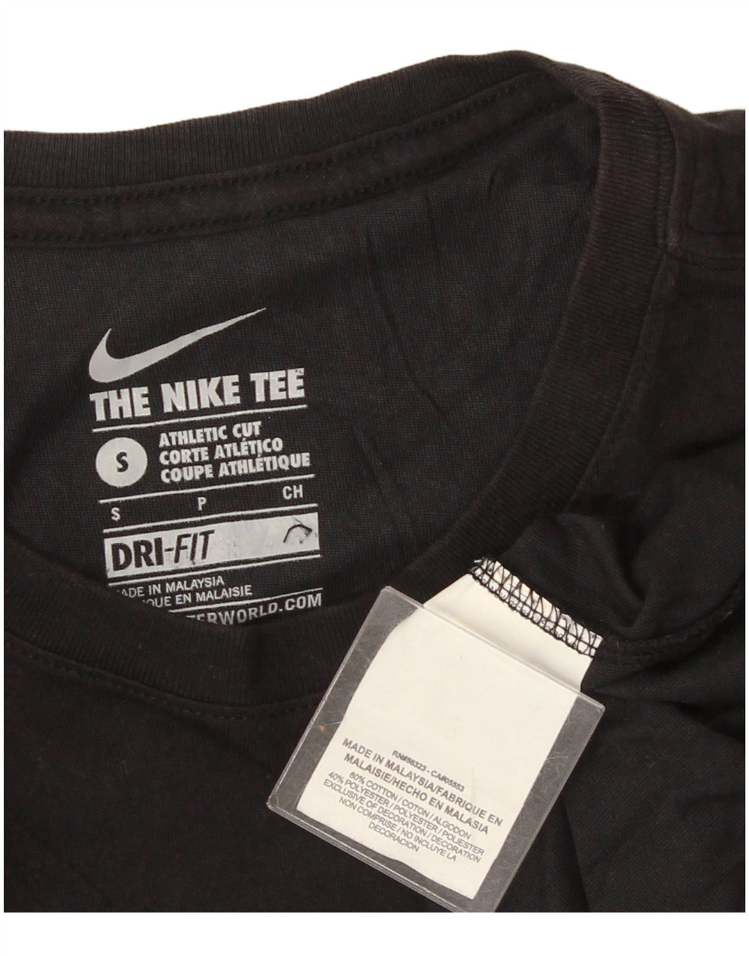 NIKE Mens Athletic Cut T-Shirt Top Small Black Cotton