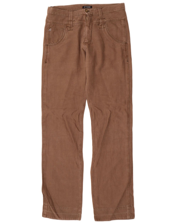 Gianfranco Ferre Mens Straight Casual Trousers W34 L37 Brown