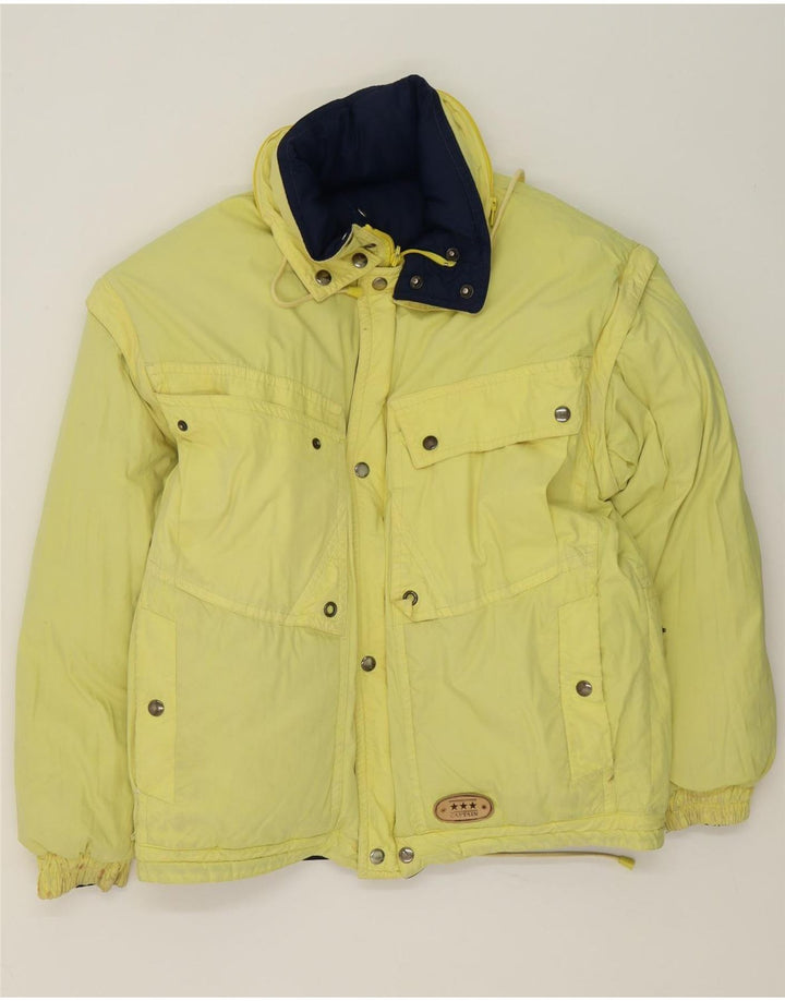 Vintage Mens Reversible Padded Jacket UK 38 Medium Navy Blue Nylon
