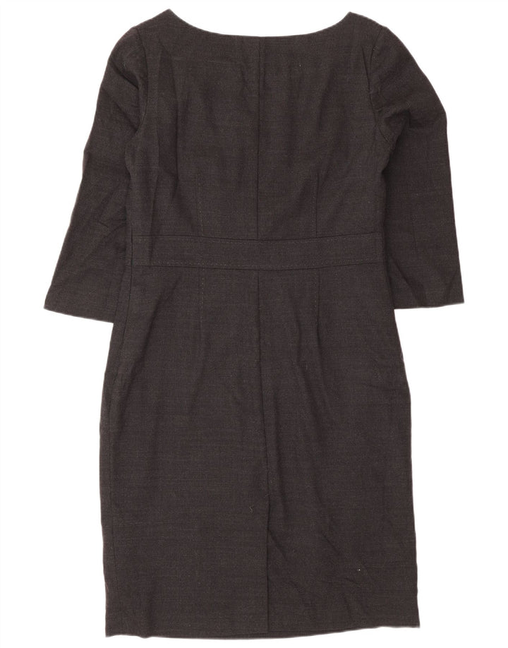 Boden Dame 3/4 ærmet Regular Sheath Dress UK 12 Medium Grey Uld