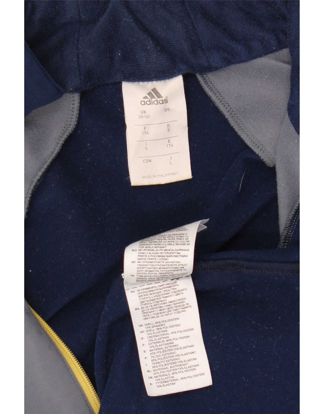 Adidas Mens Pullover Tracksuit Top UK 38/40 Medium Navy Blue Colourblock