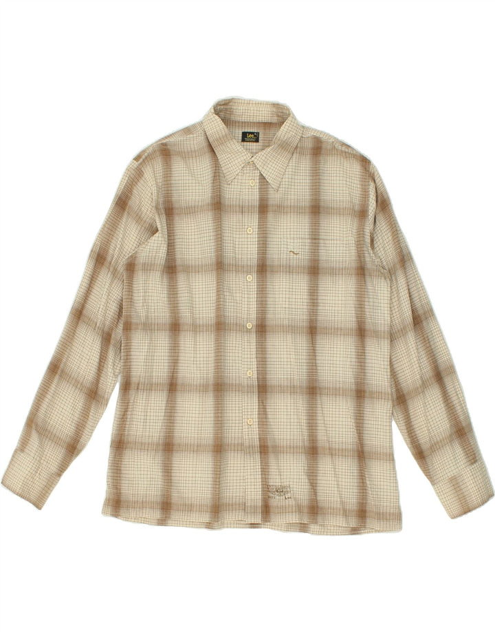 LEE Mens Shirt XL Beige Check Cotton Vintage Lee and Second-Hand Lee from Messina Hembry 