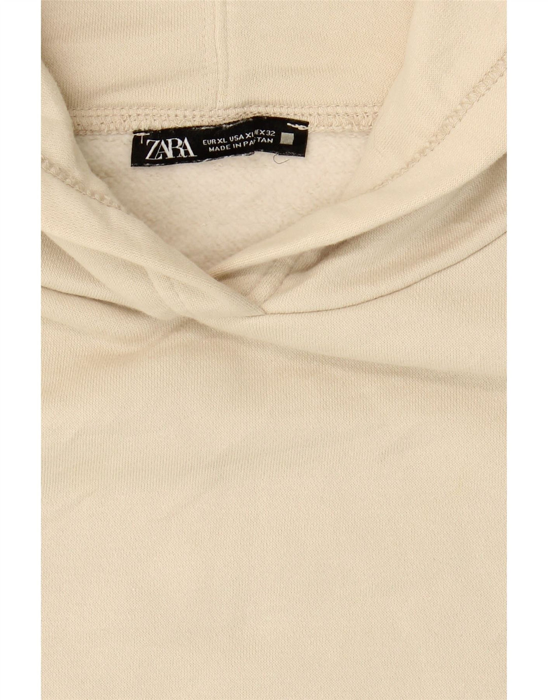 ZARA Womens Oversized Hoodie Jumper UK 18 XL Beige Cotton Vintage Zara and Second-Hand Zara from Messina Hembry 