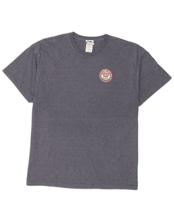 Old Guys Rule Mens Graphic T-Shirt Top XL Navy Blue Cotton