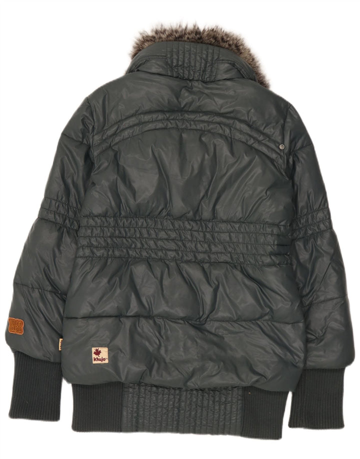 KHUJO Wattierte Damenjacke UK 14 Large Grünes Nylon