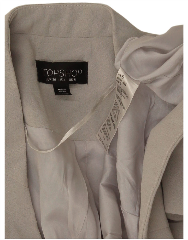 Topshop Womens Bolero Jacket UK 8 Small  Grey Polyester