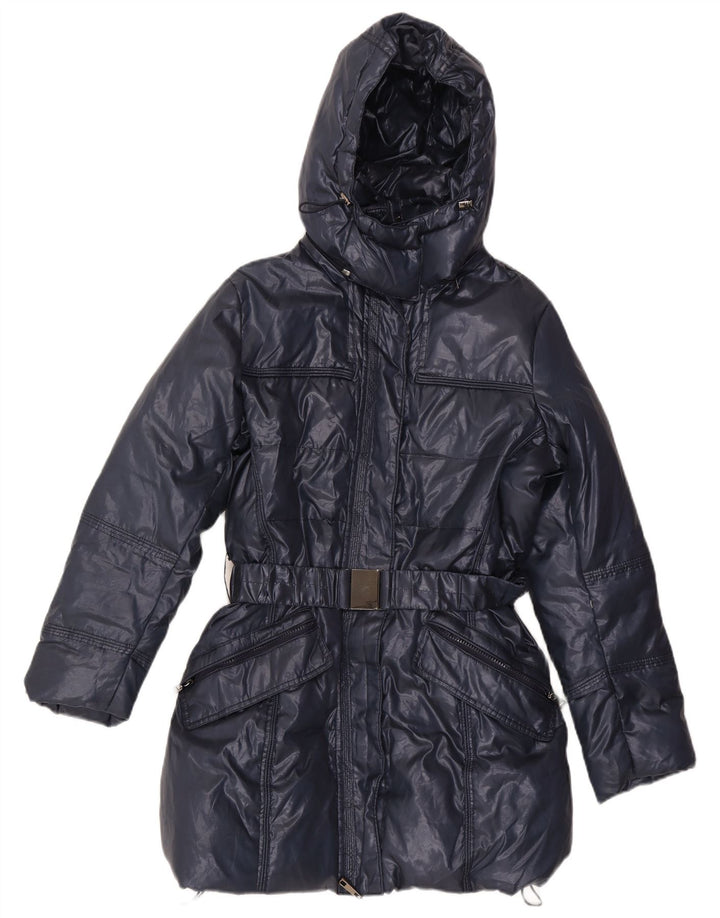 oltre Wattierter Damenmantel mit Kapuze, UK 16, Größe L, Marineblau, Polyester