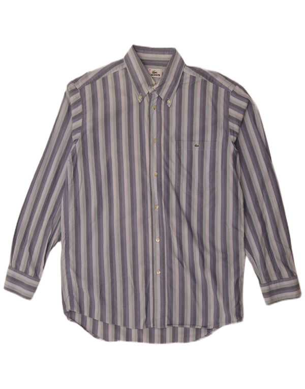 Camicia da uomo Lacoste taglia 39 cotone a righe blu medio