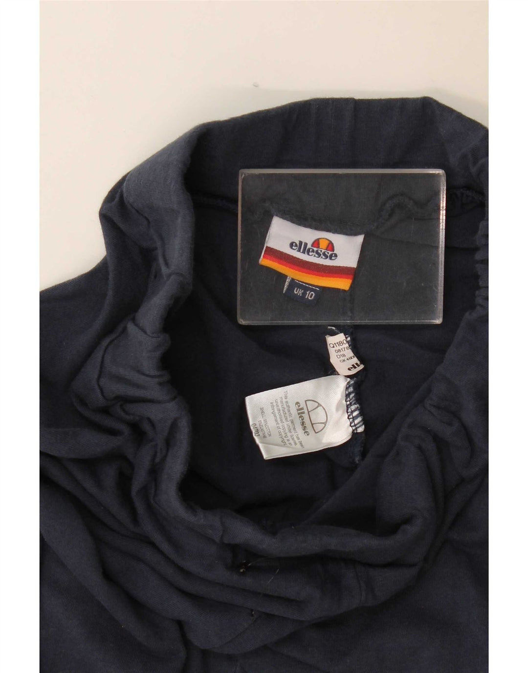 Ellesse Womens Leggings UK 10 Small Navy Blue Cotton