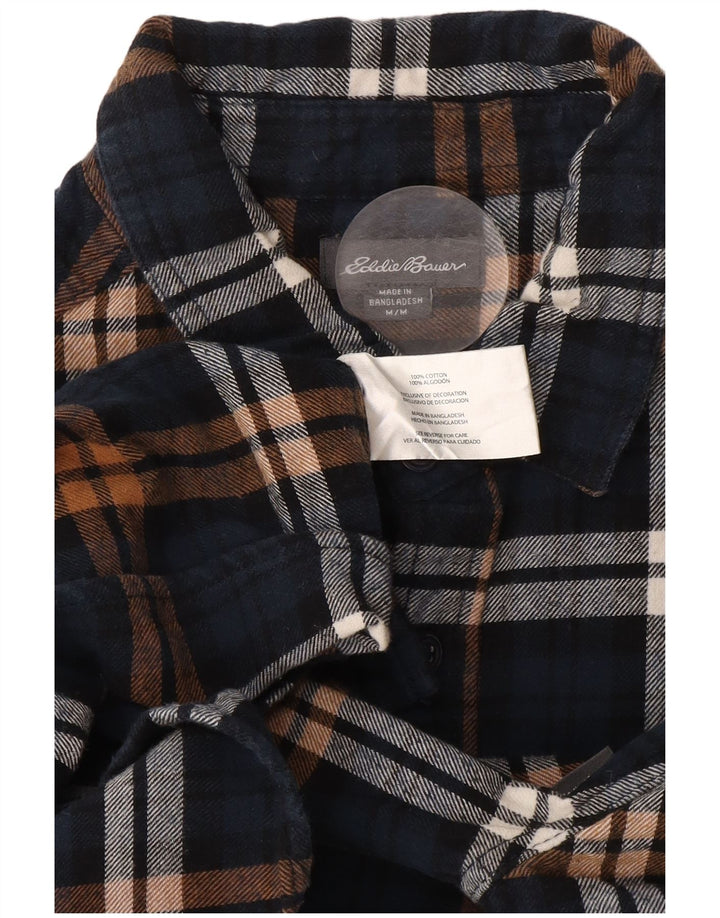 Eddie Bauer Chemise en flanelle pour homme en coton à carreaux bleu marine moyen