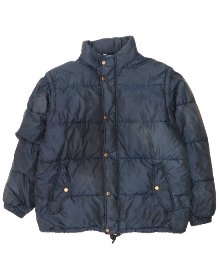 Sergio Tacchini Mens Hooded Padded Jacket UK 40 Large Navy Blue Polyamide