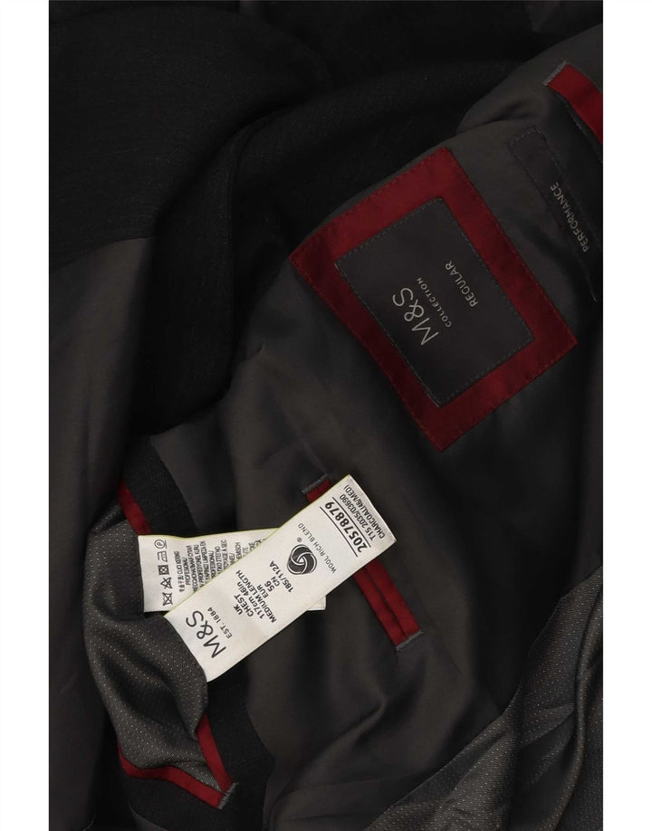 Marks & Spencer Chaqueta tipo blazer con 2 botones para hombre UK 46 XL Poliéster gris