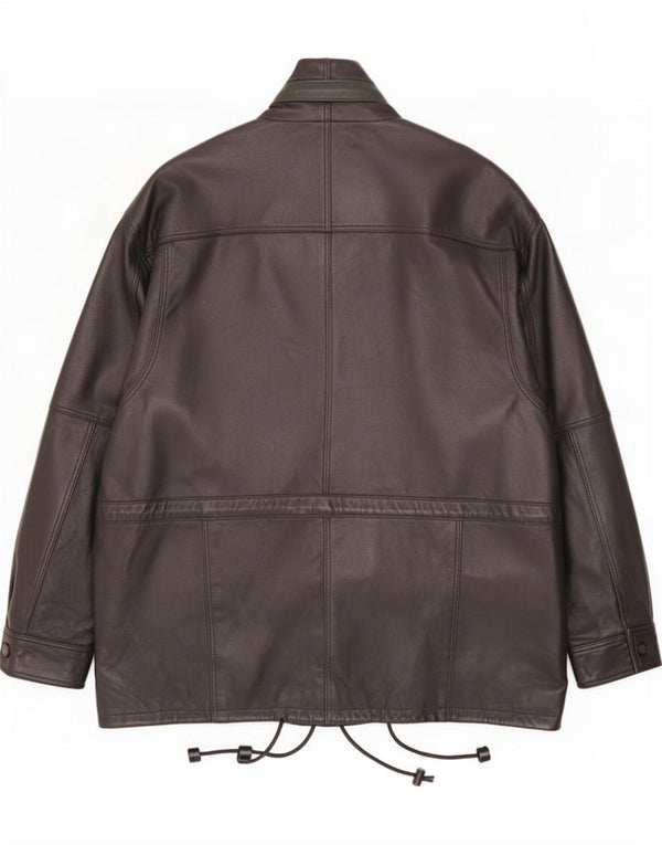 Chaqueta de cuero para hombre Shelter Bay UK 44 2XL Negro