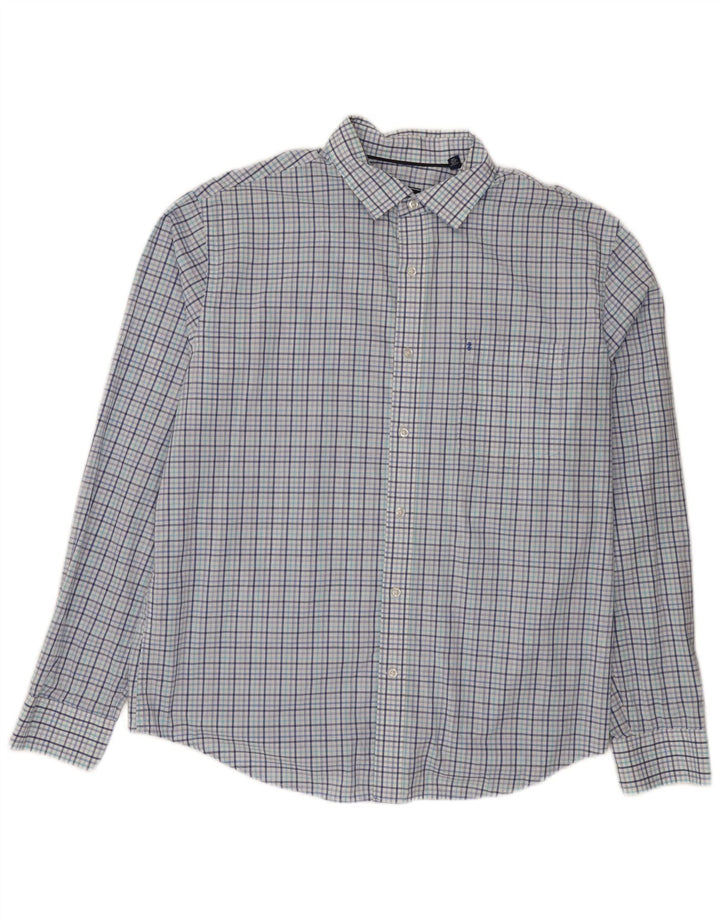 Izod Chemise Homme Taille 16 1/2 Grand Coton à Carreaux Bleu
