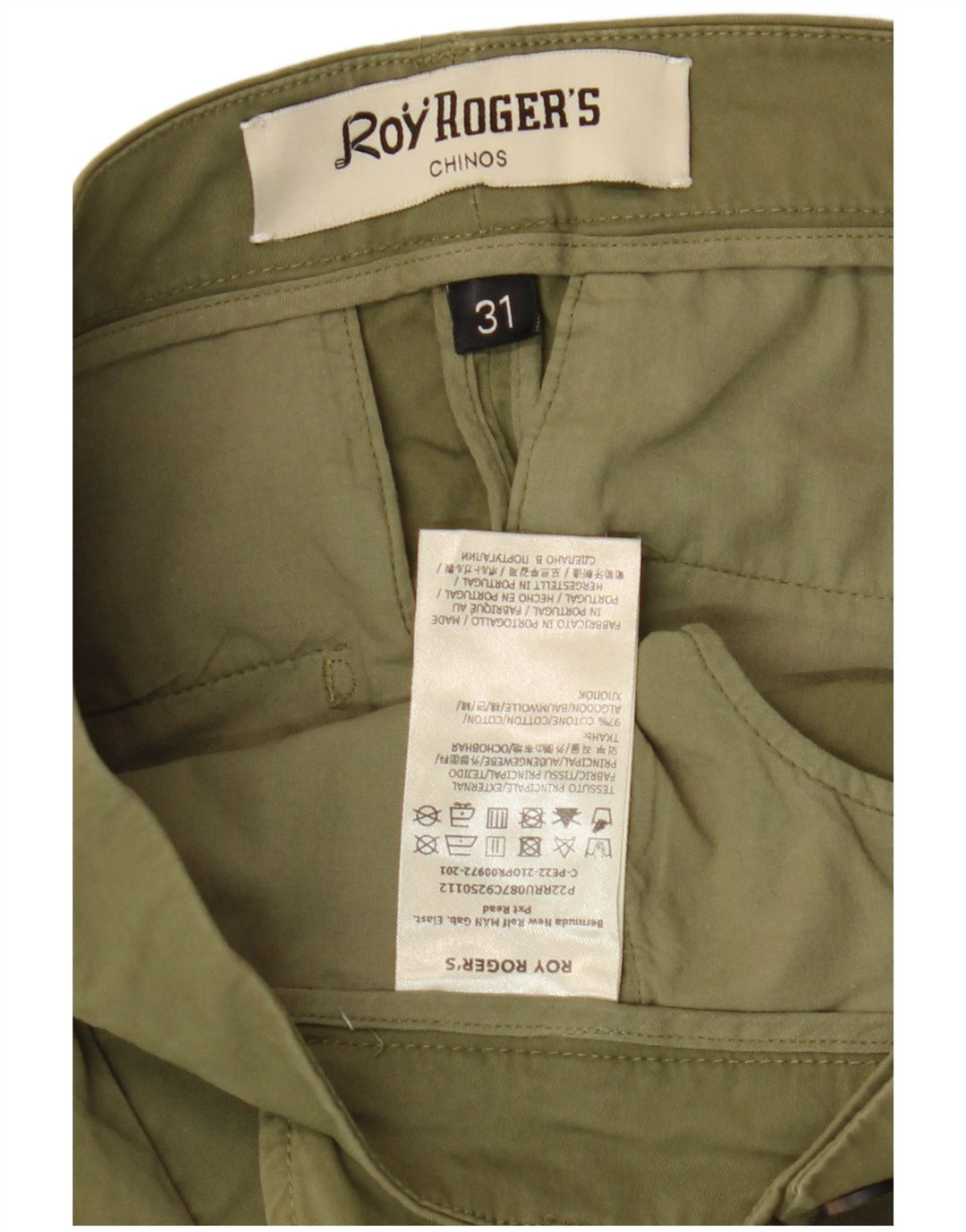 Roy Rogers Chino Shorts til mænd W31 Medium Khaki Bomuld