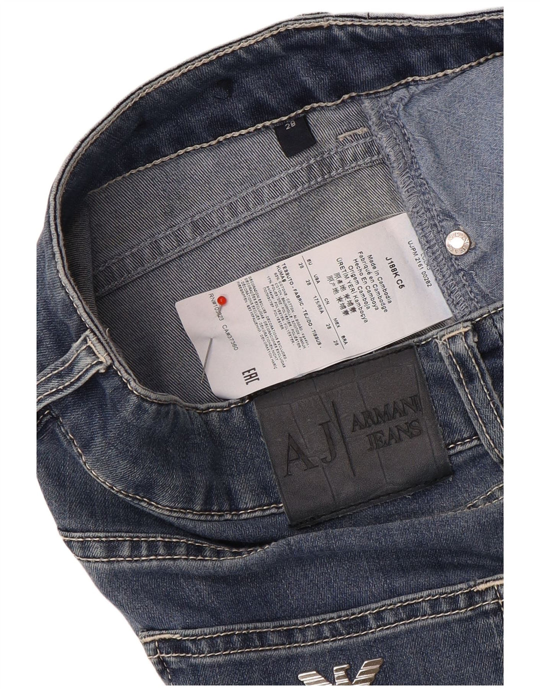 Armani Womens Slim Jeans W28 L28 Navy Blue Cotton